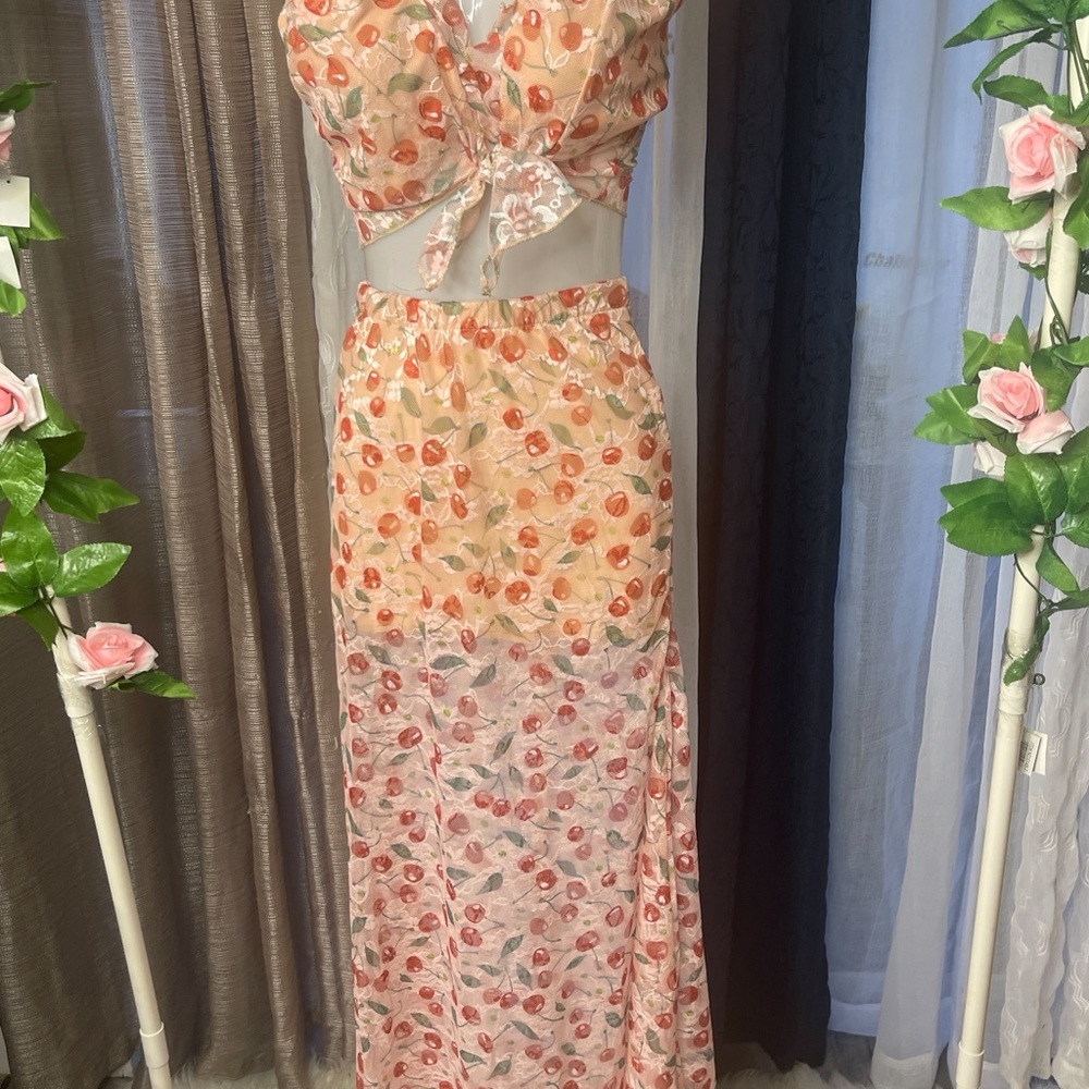 Floral Sheer Two-Piece Set